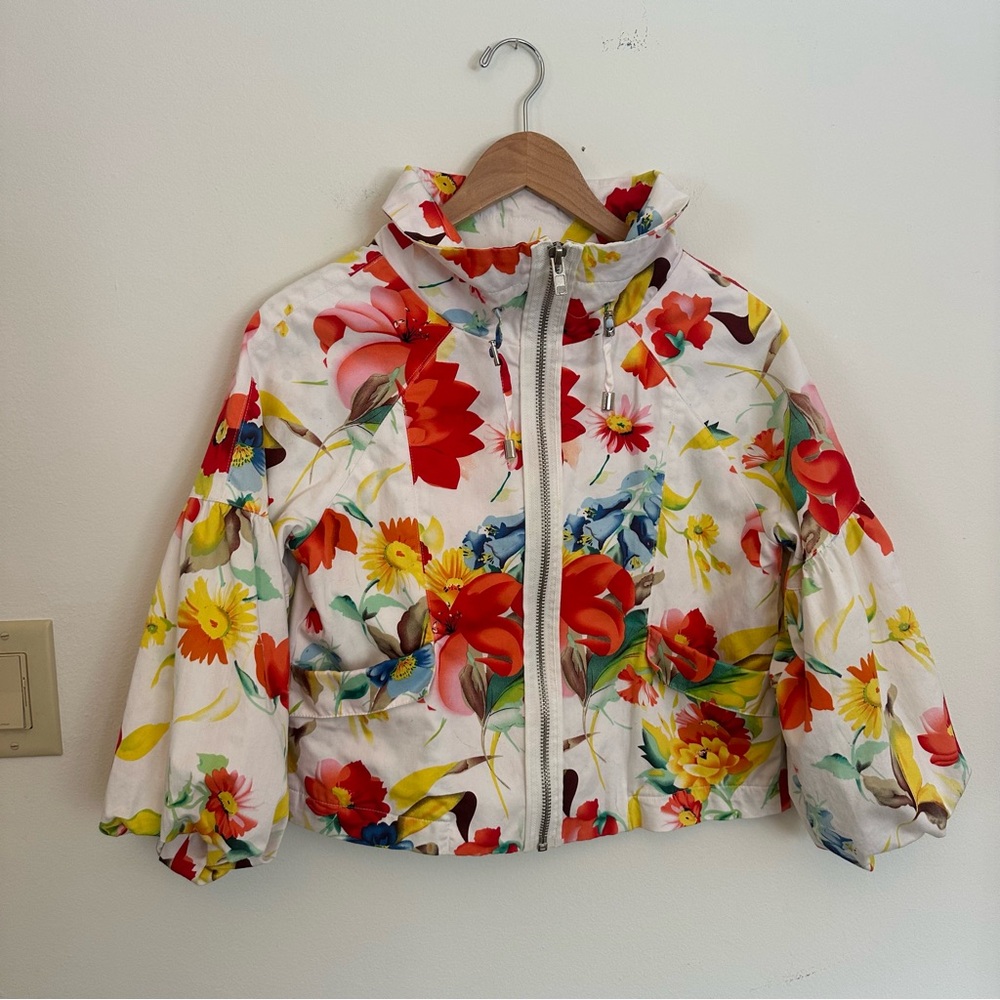 Monte Milano 2 Floral Print Jacket with Polka Dot Lining
